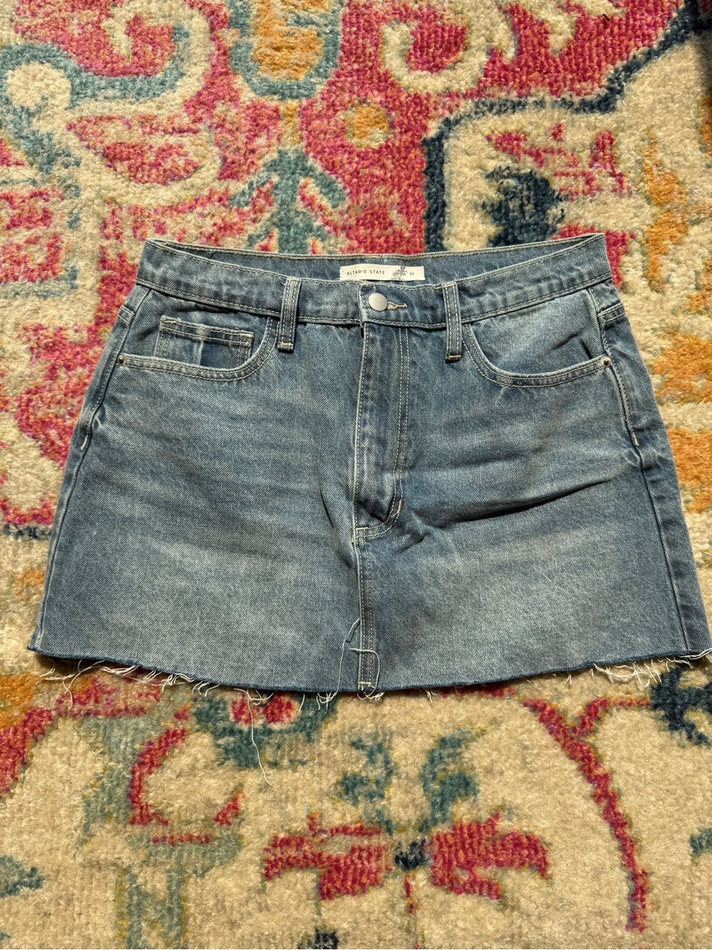 Altar'd State Denim Mini Skirt - Light Blue